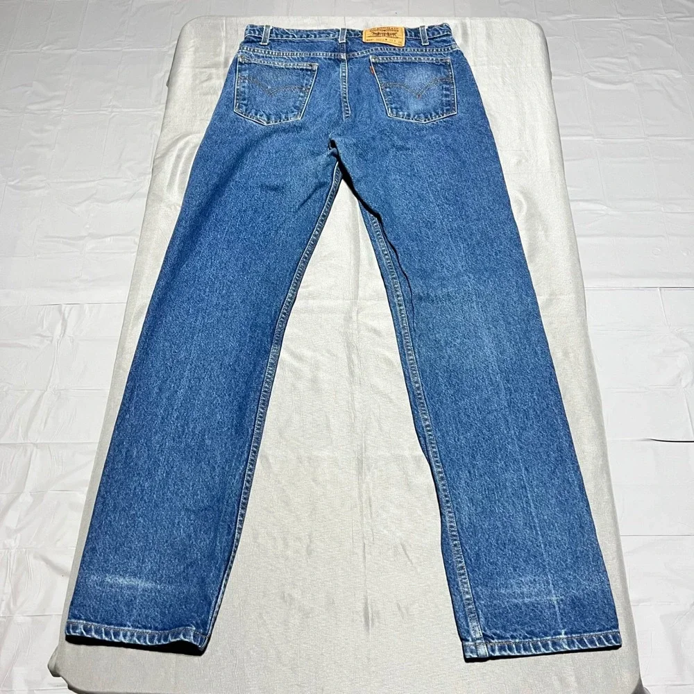 Vintage Levis 505 Orange Tab Jeans Mens 33x34 Medium Wash Straight Leg USA 90s